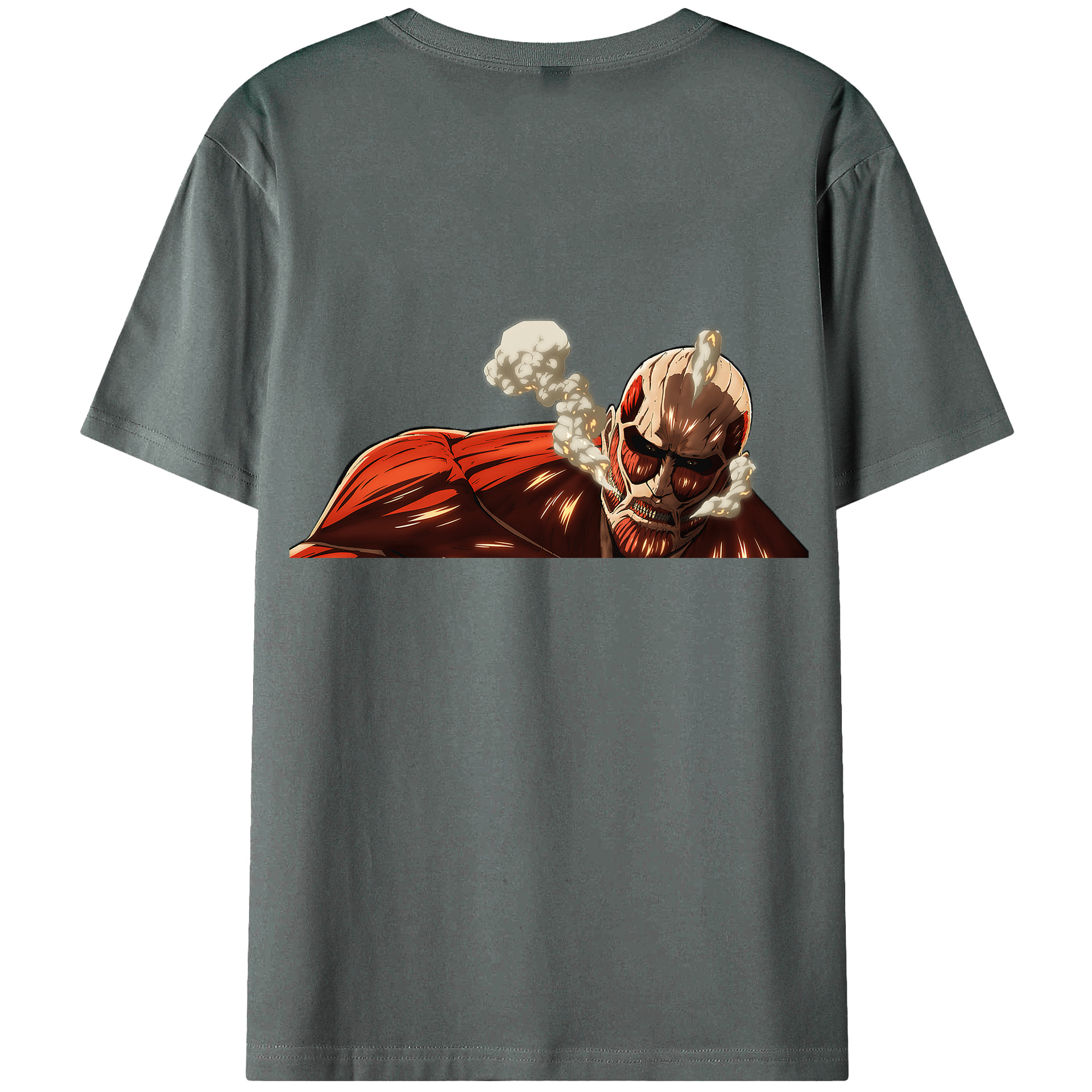 （画像用） 進撃の巨人 Attack on Titan 綿100％ メンズ半袖Tシャツ（バックプリント） 通気性